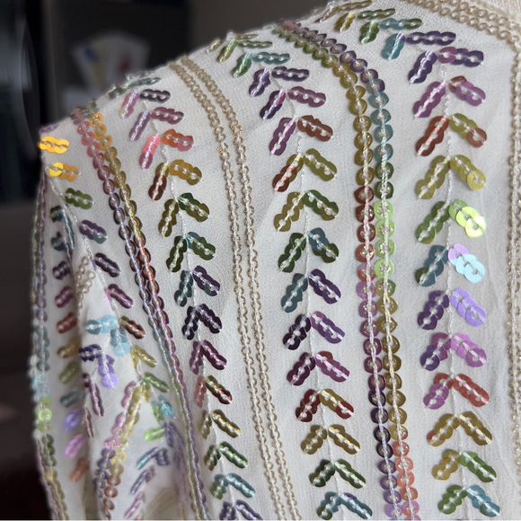 Sundress Chicago Bora Bora sequin embellished Maxi Dress side slits Sz L/XL - Picture 4 of 12